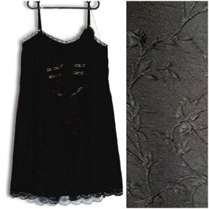 LONDON TIMES - New - Elegant Black Lace Evening Dress Spaghetti Straps Sz 24